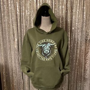 Kerusso Olive Green Graphic Hoodie